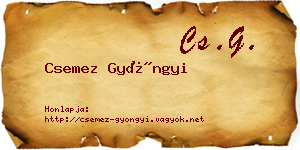 Csemez Gyöngyi névjegykártya