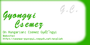 gyongyi csemez business card